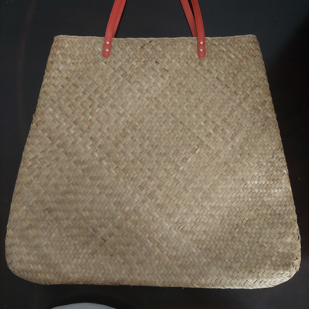 Kate Spade RARE NWT 57/100 made. Pink Butterflies Woven Straw Tote. - Picture 8 of 10